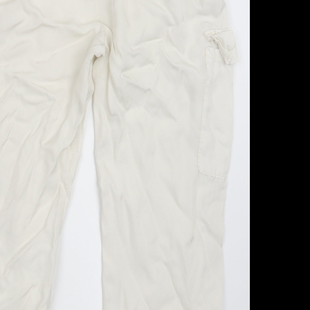 Womens UK Size 24 in Preworn Regular Fit Cargo White Trousers