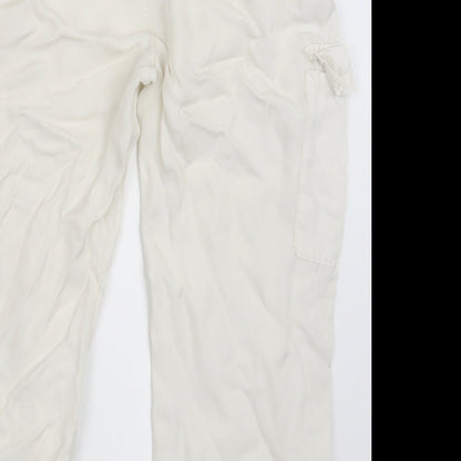 Womens UK Size 24 in Preworn Regular Fit Cargo White Trousers