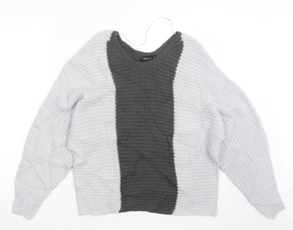 Jean Pascale Womens Grey  Knit Pullover Jumper Size S