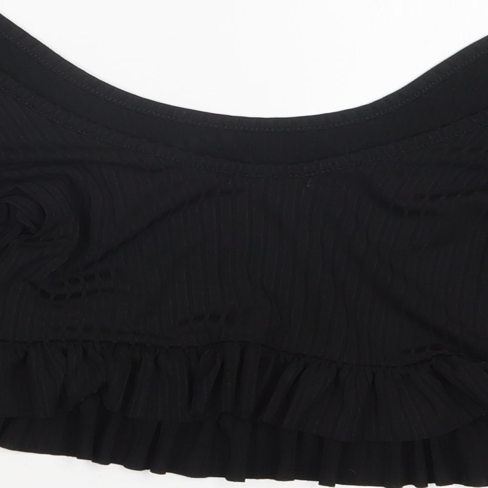 Womens UK Size 8 Nasty Gal Black Cropped T-Shirt
