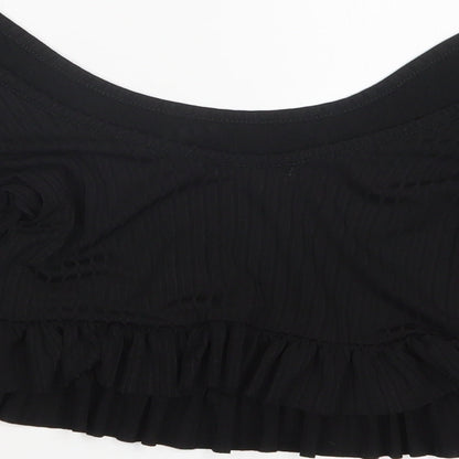 Womens UK Size 8 Nasty Gal Black Cropped T-Shirt