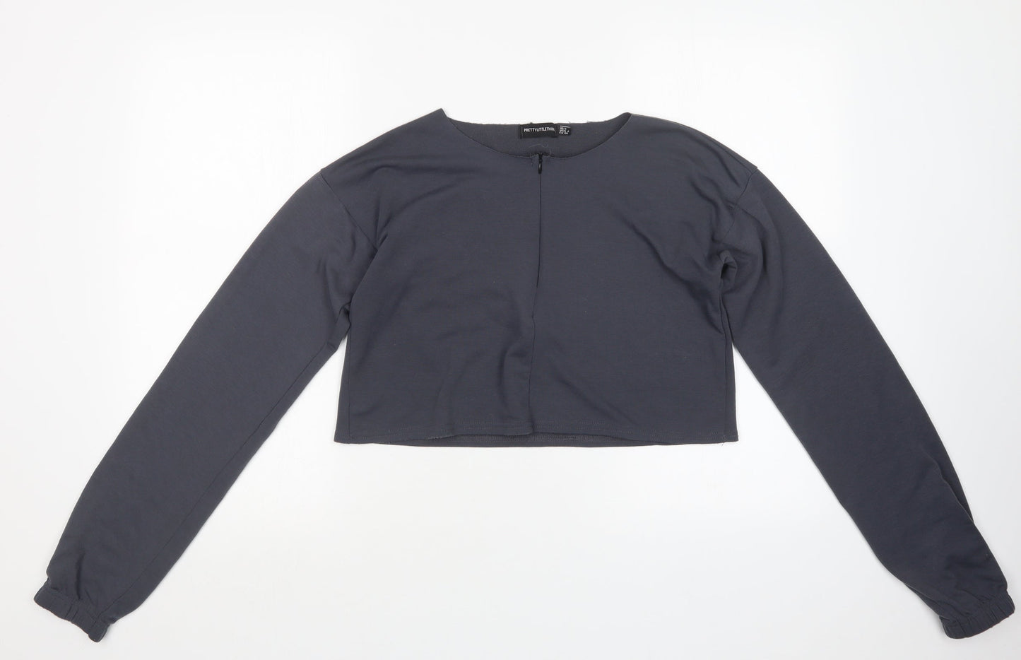 PRETTYLITTLETHING Womens Grey   Pullover Sweatshirt Size 8
