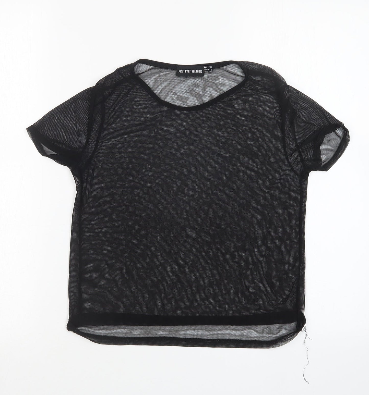 Womens UK Size 8 PRETTYLITTLETHING Black Basic T-Shirt