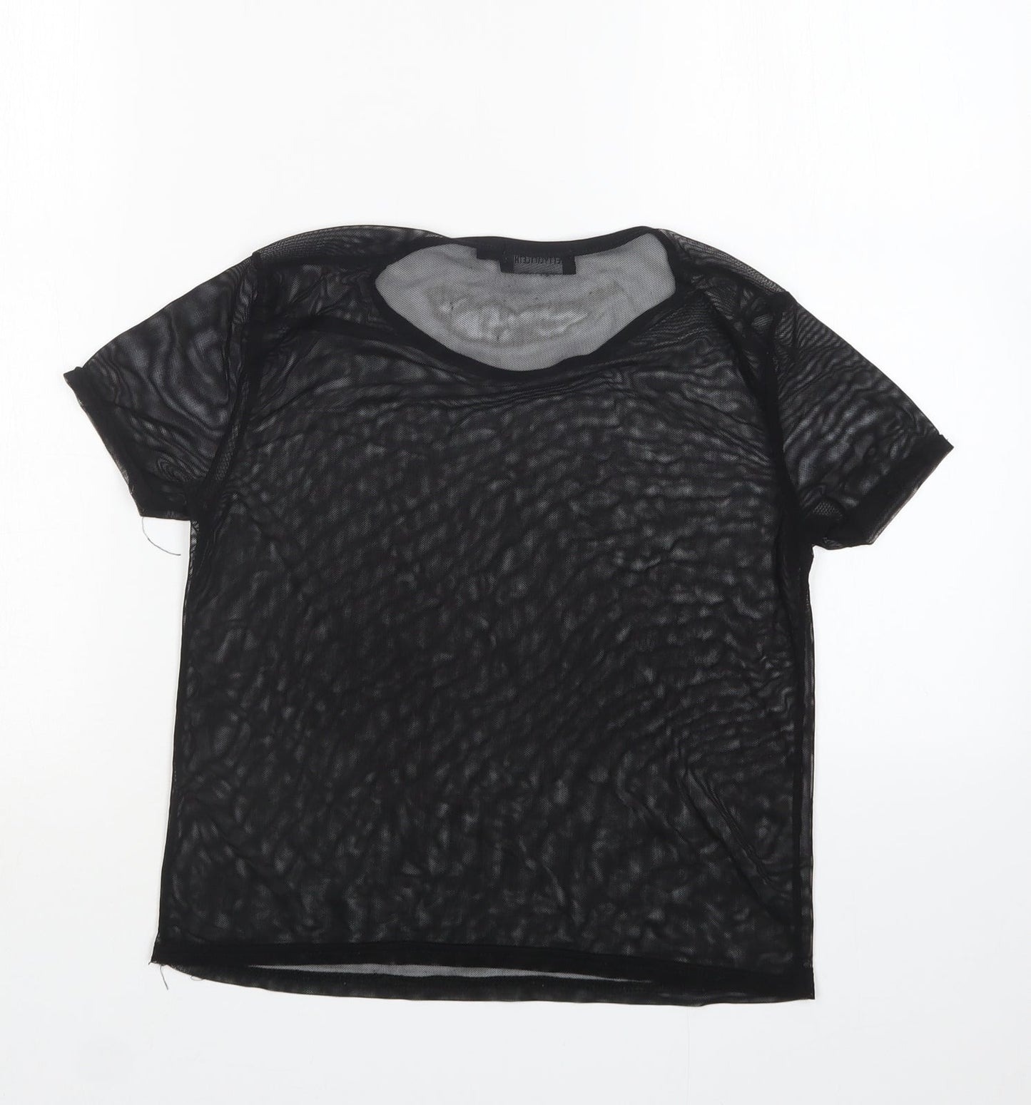 Womens UK Size 8 PRETTYLITTLETHING Black Basic T-Shirt