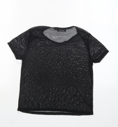 Womens UK Size 8 PRETTYLITTLETHING Black Basic T-Shirt
