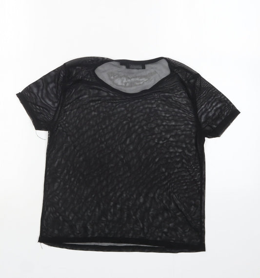 Womens UK Size 8 PRETTYLITTLETHING Black Basic T-Shirt