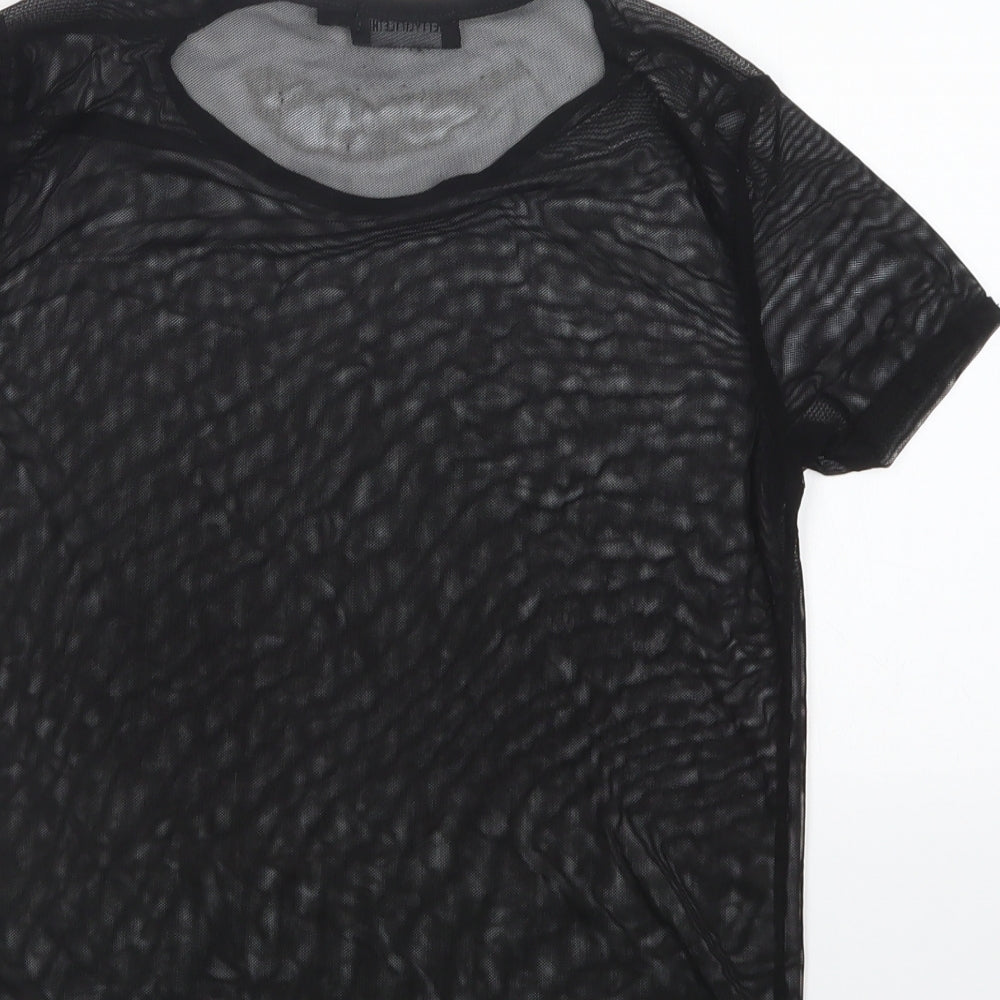 Womens UK Size 8 PRETTYLITTLETHING Black Basic T-Shirt