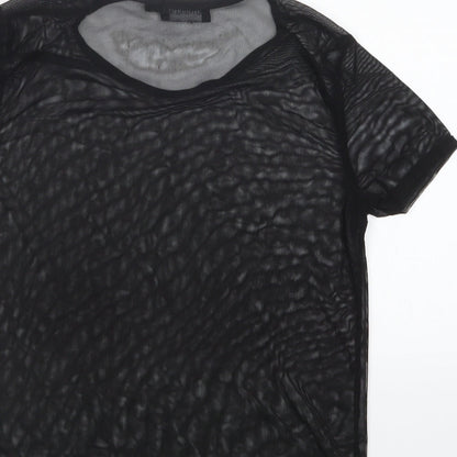 Womens UK Size 8 PRETTYLITTLETHING Black Basic T-Shirt