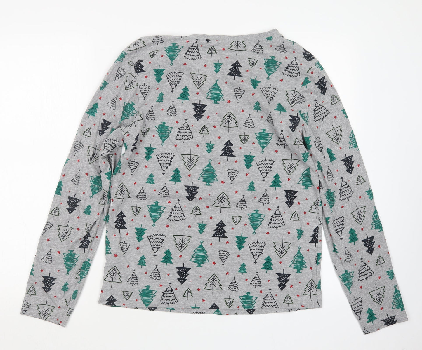 Primark Womens Grey Geometric  Top Pyjama Set Size 12  - Christmas