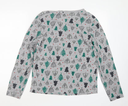 Primark Womens Grey Geometric  Top Pyjama Set Size 12  - Christmas