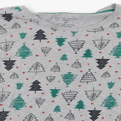 Primark Womens Grey Geometric  Top Pyjama Set Size 12  - Christmas