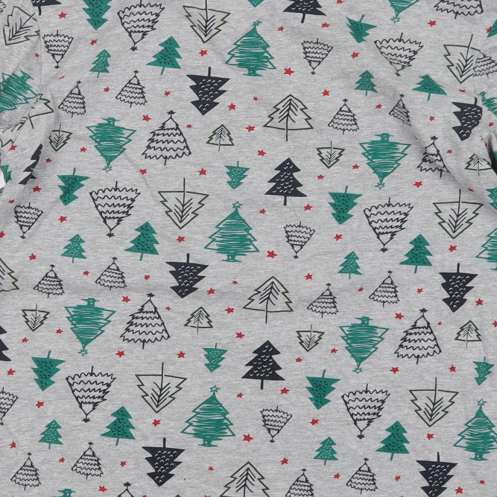 Primark Womens Grey Geometric  Top Pyjama Set Size 12  - Christmas