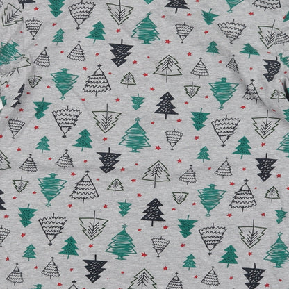 Primark Womens Grey Geometric  Top Pyjama Set Size 12  - Christmas
