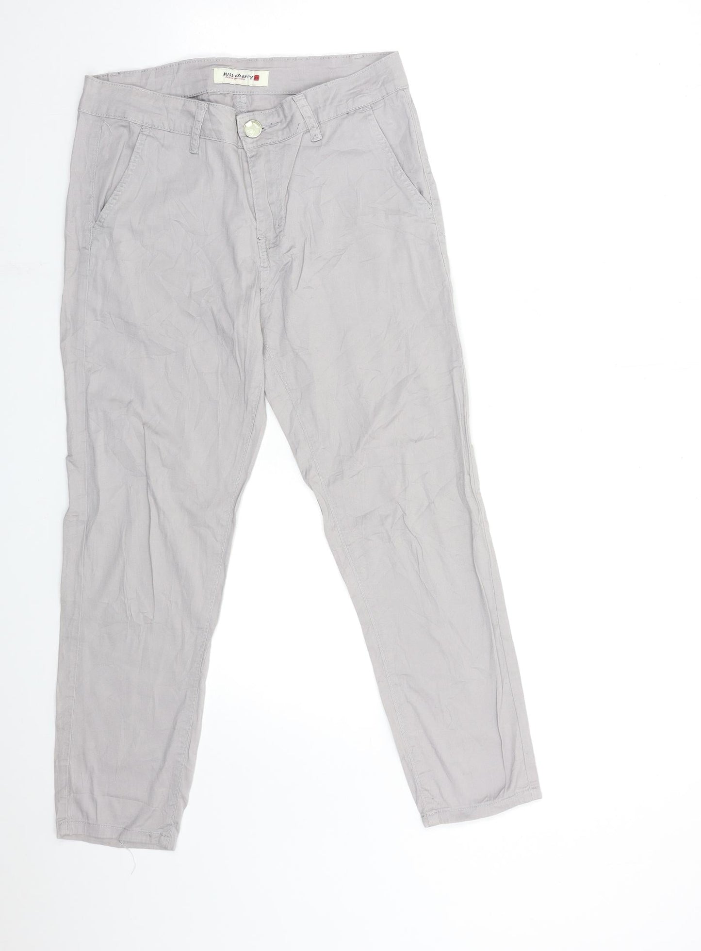 Womens UK Size 29 in miss cherry Regular Fit  Grey Trousers
