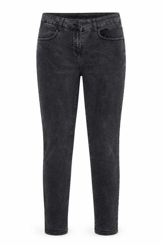 Front view of Avenue women’s black denim skinny jeans, size UK 14, 29-inch leg