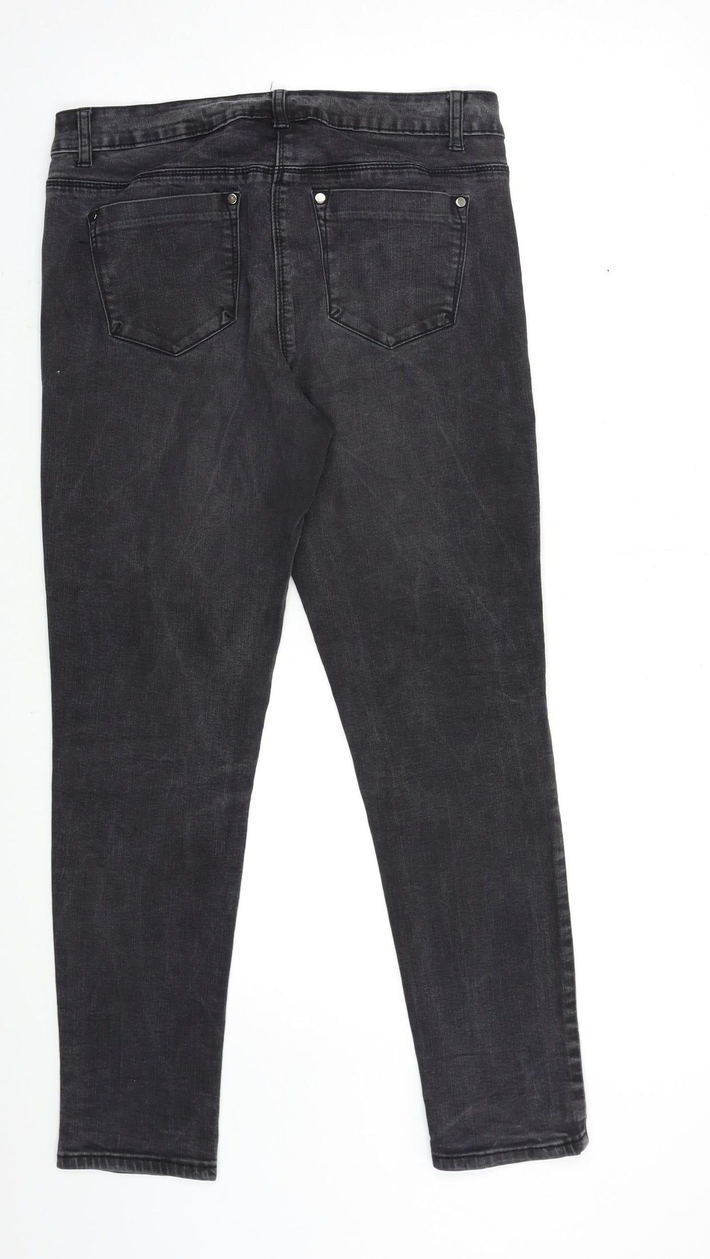 Avenue Womens Black  Denim Skinny Jeans Size 14 L29 in