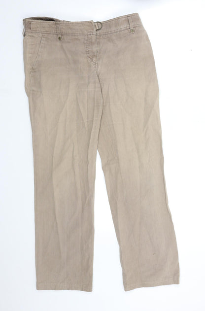 Womens UK Size 32 in RESERVED Regular Fit Straight Brown Jeans