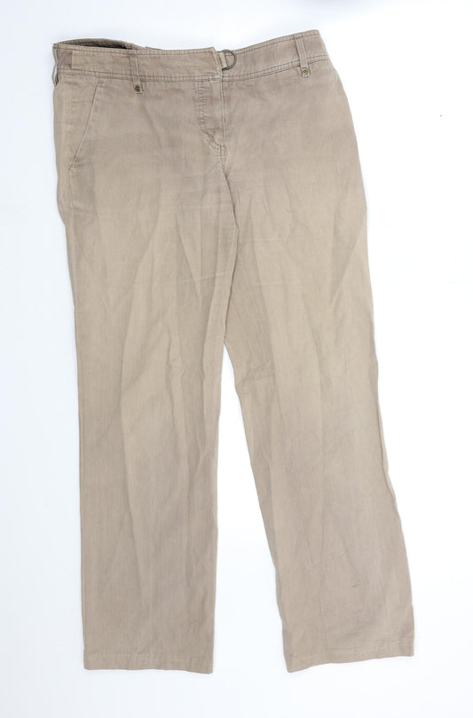 Womens UK Size 32 in RESERVED Regular Fit Straight Brown Jeans