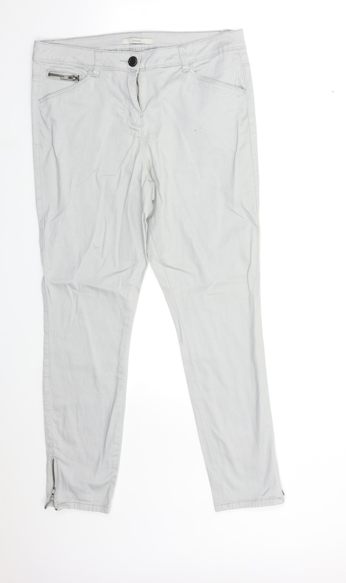 George Womens Grey  Denim Skinny Jeans Size 12 L27 in