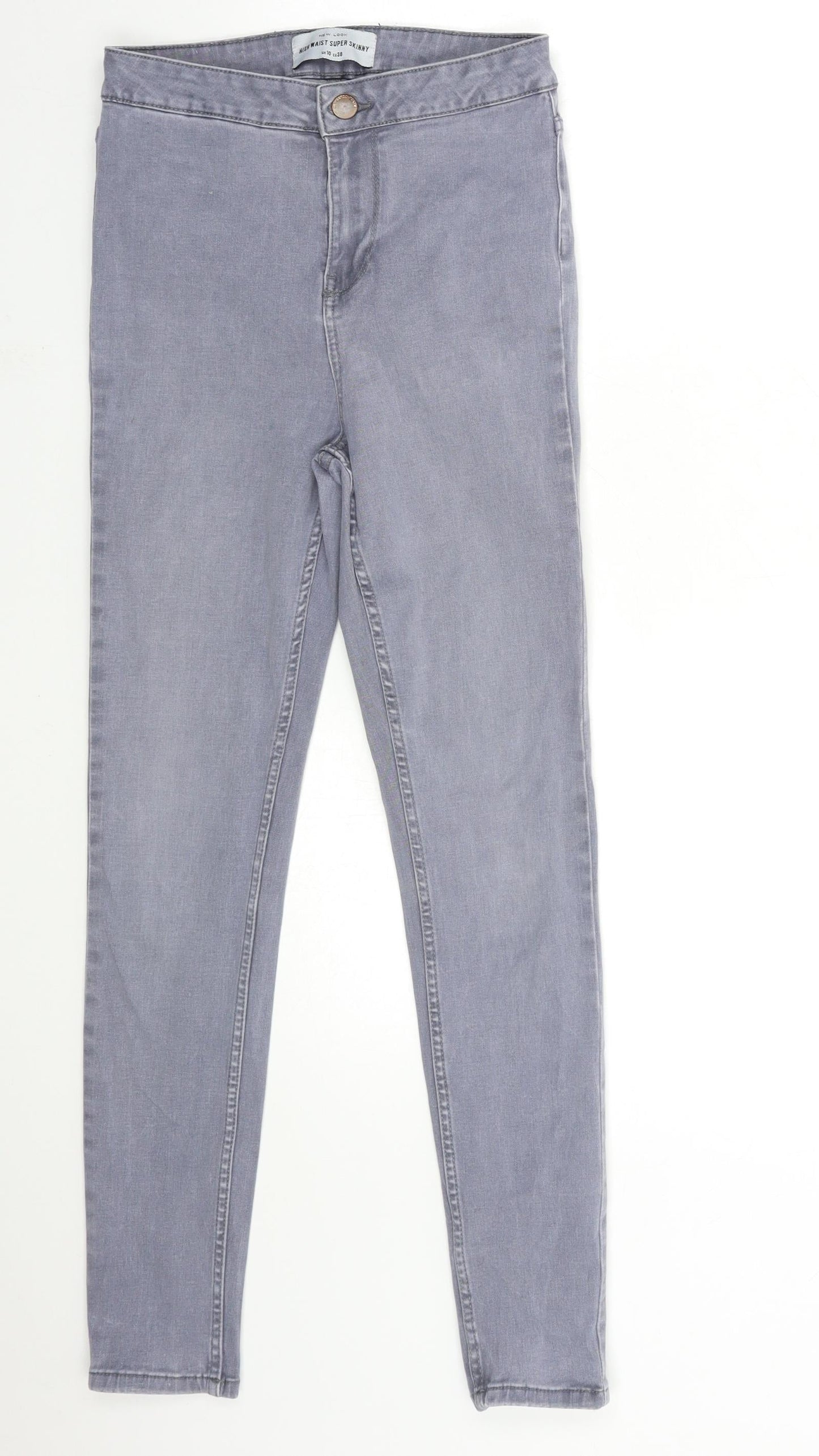 New Look Womens Grey  Denim Skinny Jeans Size 10 L20 in