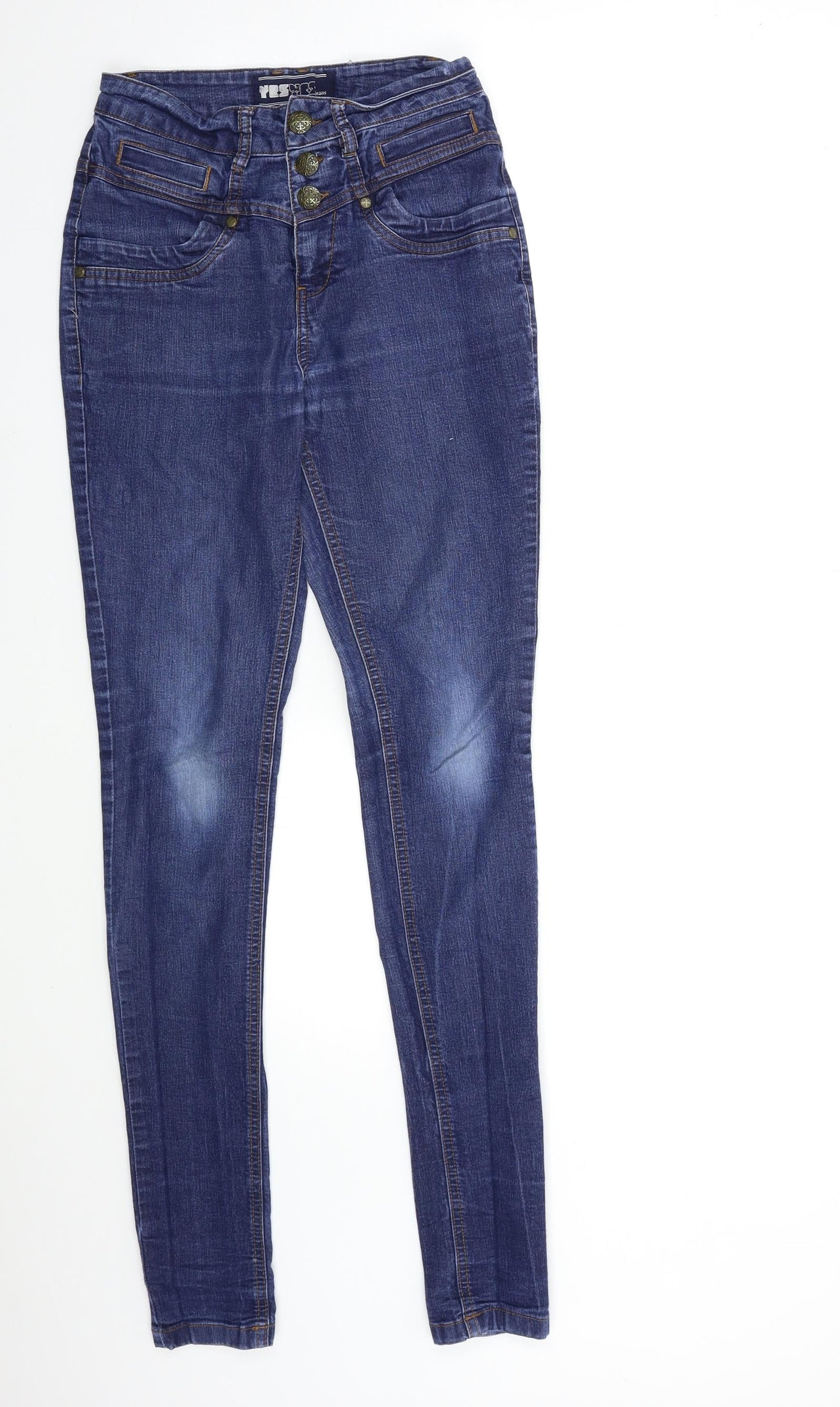 Womens UK Size 8 yesyes Regular Fit Skinny Blue Jeans