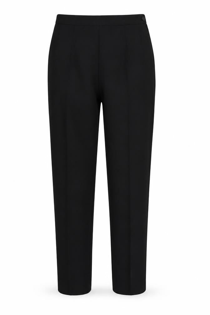 Front view of Comfy women’s black trousers, size UK 12, 29-inch leg