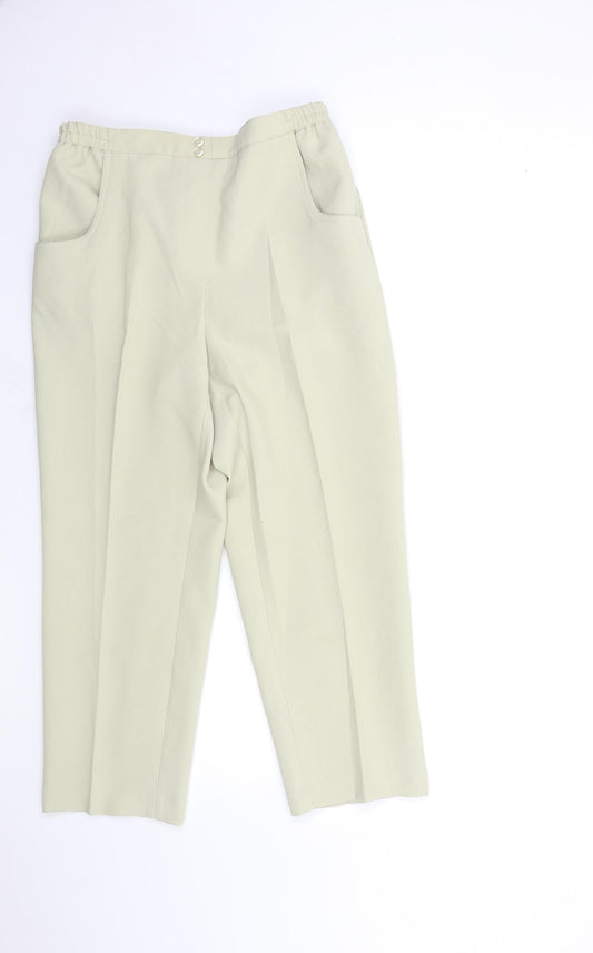 Womens UK Size 14 Essential Collection Regular Fit  Beige Trousers