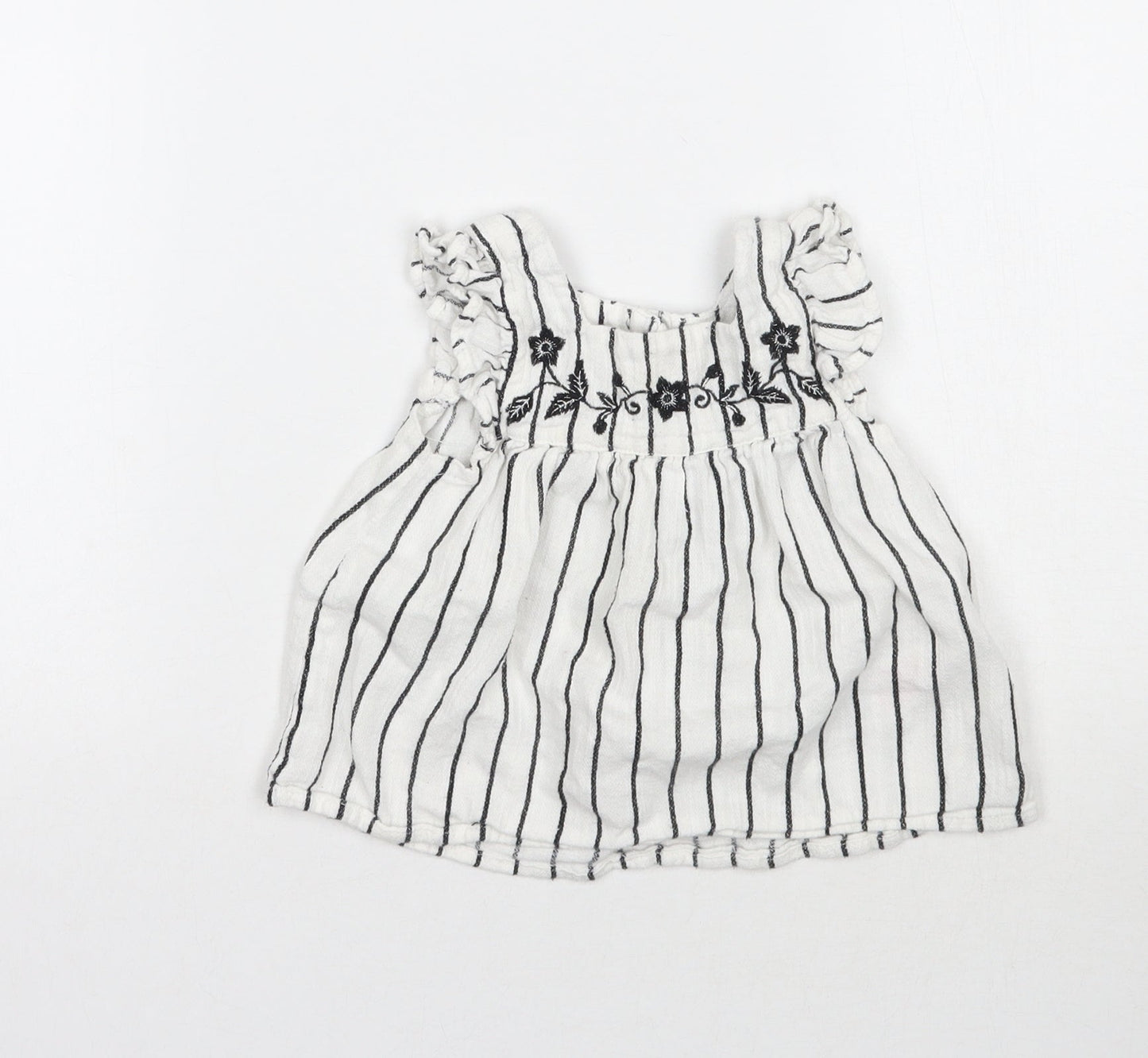 Primark Girls White Striped  A-Line  Size 12-18 Months