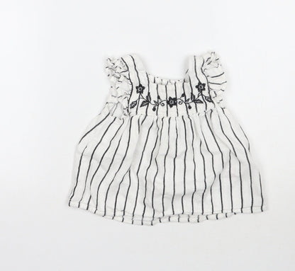 Primark Girls White Striped  A-Line  Size 12-18 Months