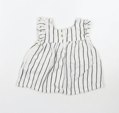 Primark Girls White Striped  A-Line  Size 12-18 Months