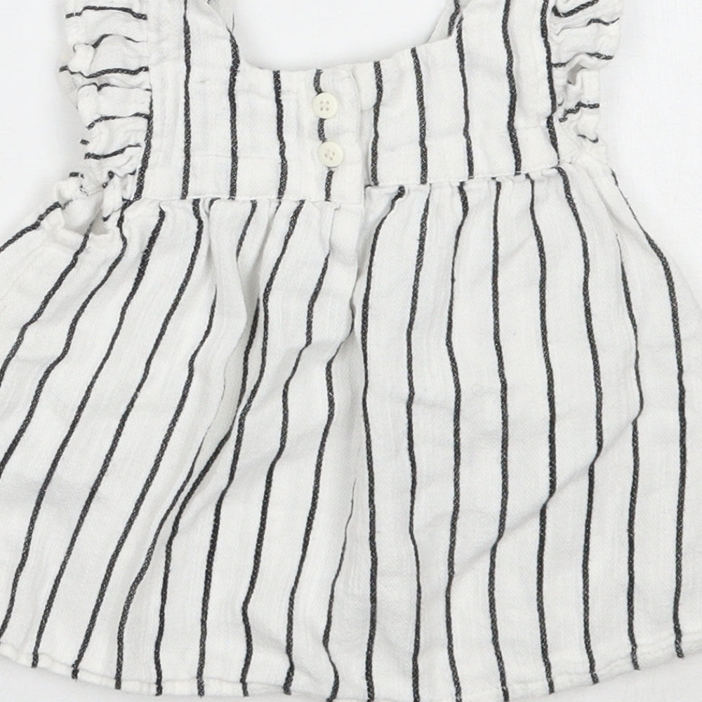 Primark Girls White Striped  A-Line  Size 12-18 Months