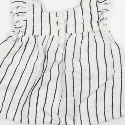 Primark Girls White Striped  A-Line  Size 12-18 Months