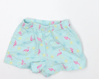Matalan Girls Blue Geometric  Cropped Trousers Size 9 Months