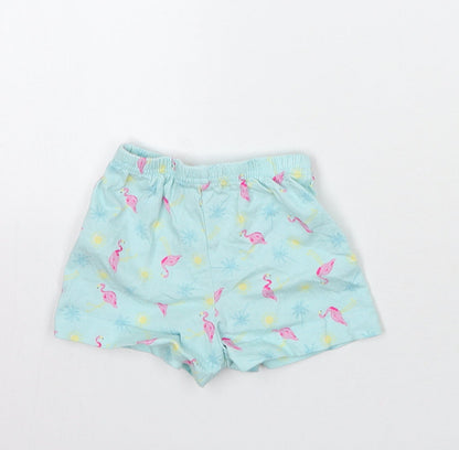 Matalan Girls Blue Geometric  Cropped Trousers Size 9 Months