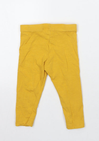 F&F Girls Yellow   Capri Leggings Size 9 Months