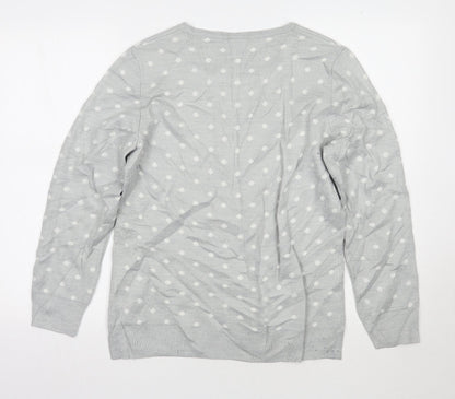 Preworn Womens Grey Polka Dot  Pullover Jumper Size 14