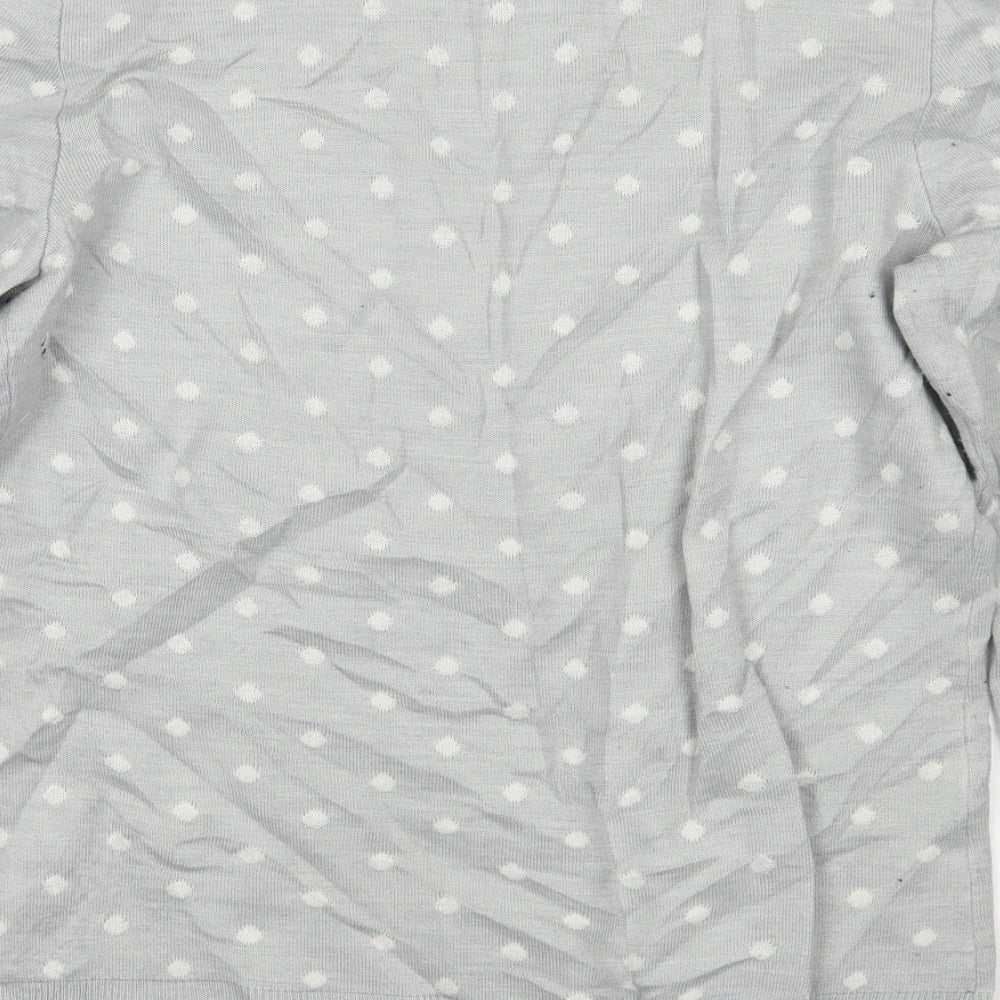 Preworn Womens Grey Polka Dot  Pullover Jumper Size 14