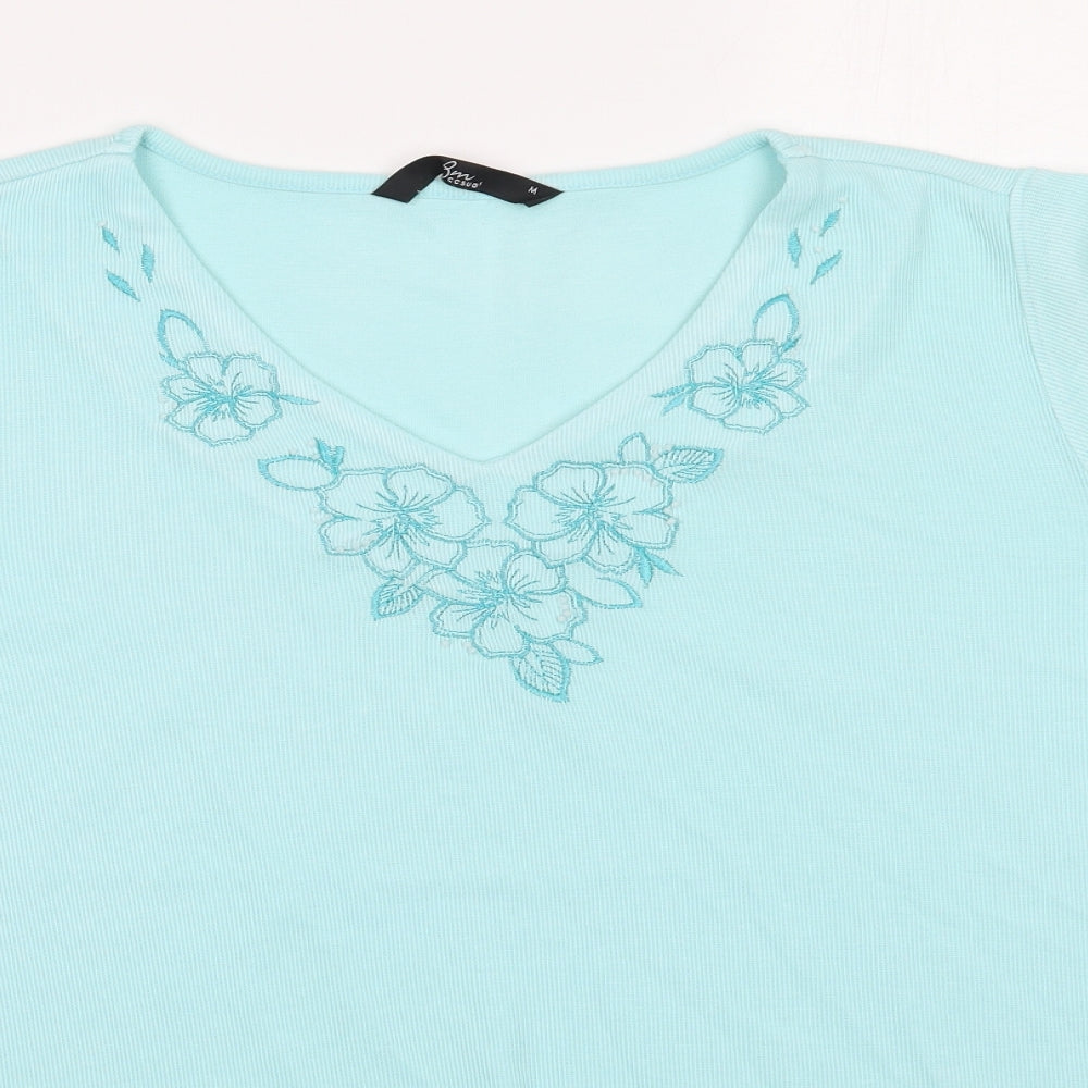 Womens UK Size M BM Green Basic T-Shirt
