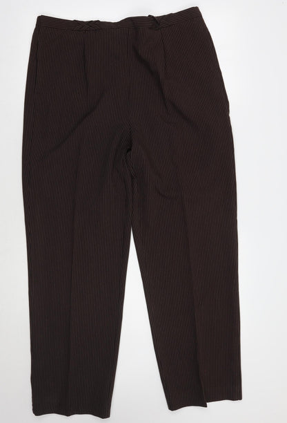 BM Womens Brown Striped  Trousers  Size 16 L30 in
