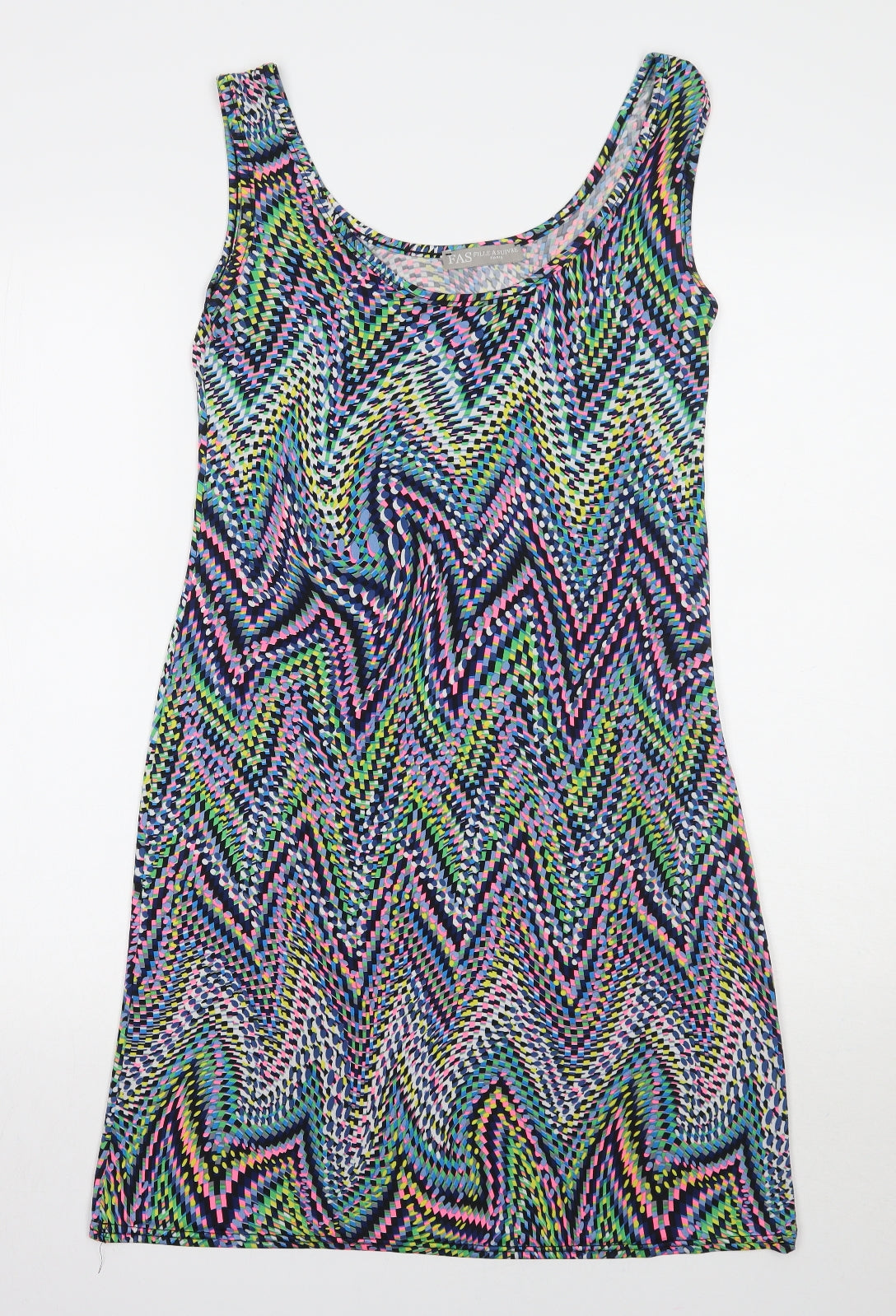 FAS Womens Multicoloured Geometric  A-Line  Size S