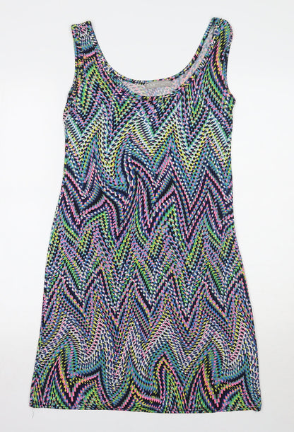 FAS Womens Multicoloured Geometric  A-Line  Size S