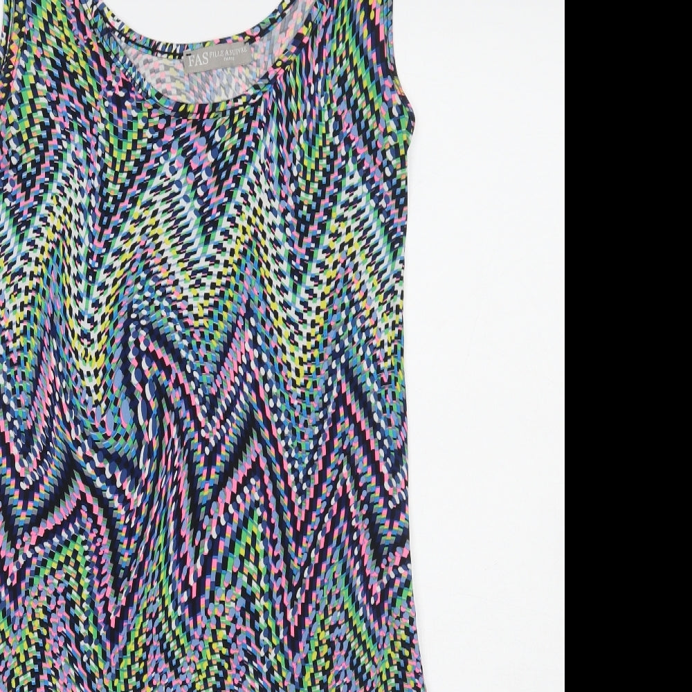 FAS Womens Multicoloured Geometric  A-Line  Size S