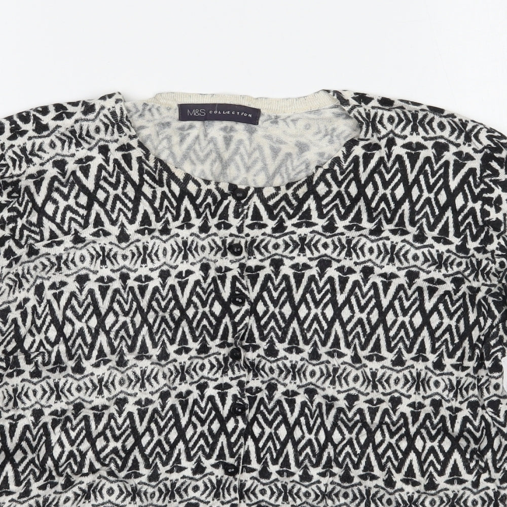 Womens UK Size 14 Marks and Spencer White Cardigan Jumper