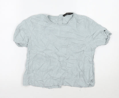 Womens UK Size M Zara Blue Basic T-Shirt