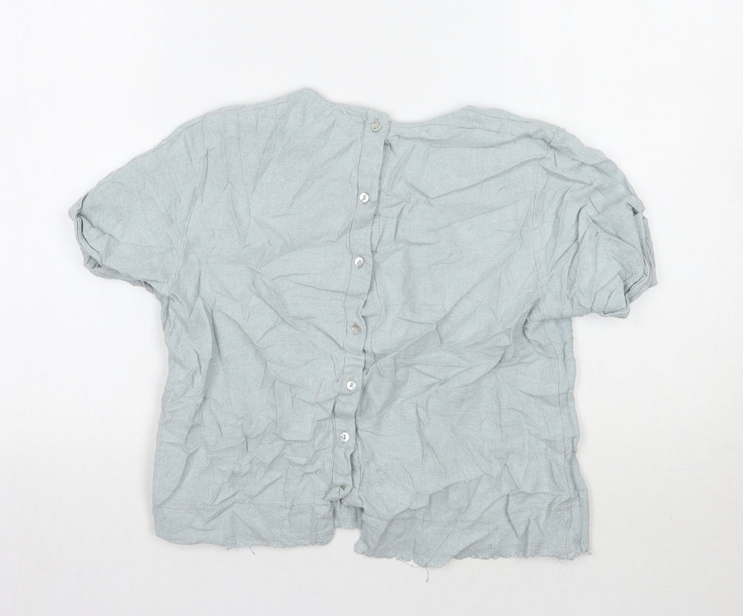 Womens UK Size M Zara Blue Basic T-Shirt