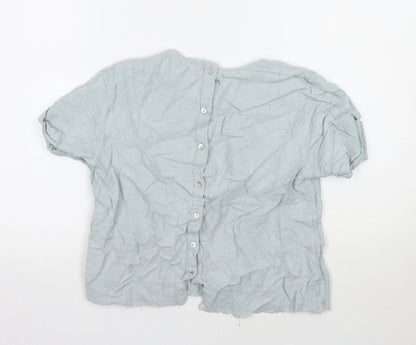 Womens UK Size M Zara Blue Basic T-Shirt