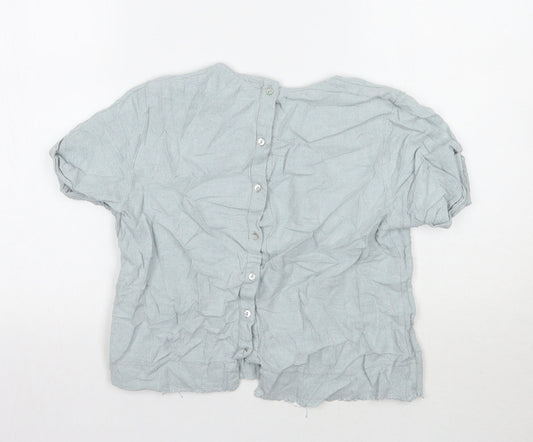 Womens UK Size M Zara Blue Basic T-Shirt
