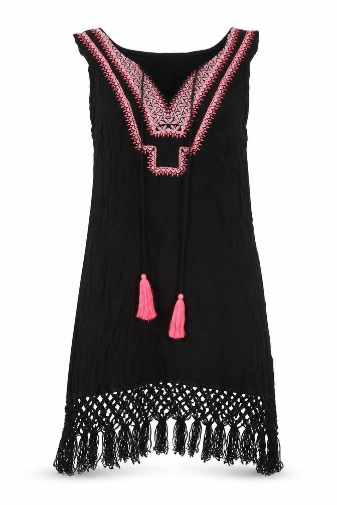 Front view of Akasa women’s black a-line, size UK 8