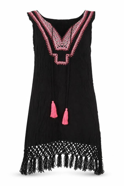 Front view of Akasa women’s black a-line, size UK 8