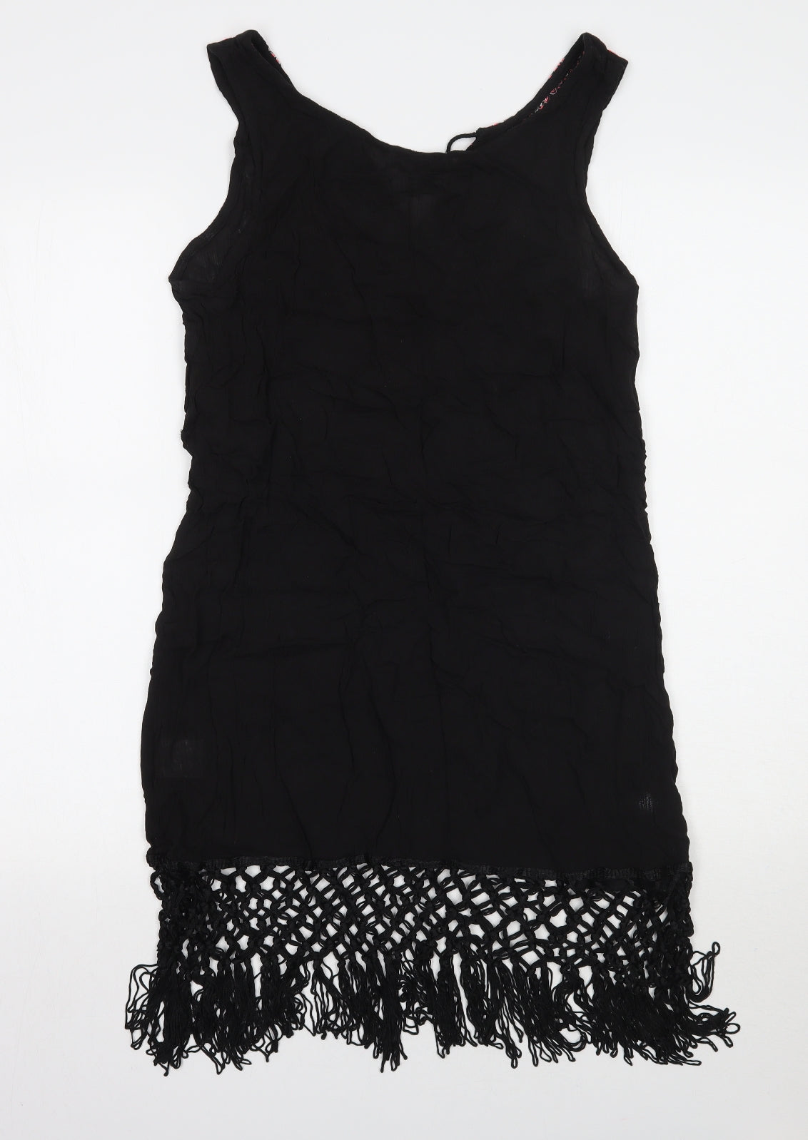 Back view of Akasa women’s black a-line, size UK 8